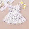 Summer Infant Bodysuit born Rompers Baby Clothes -stamped Screen Yarn Cotton Triangle Hairdress Girl Dress 210515