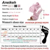 Aneikeh 2021 Lato Spiczasty Toe Cienkie Szpilki Sandały damskie Moda Lycra Cross-wiązane Mid-Cielę Sukienka Buty Zapatos de Mujer H1126