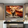 Африканские льва неба темные постеры и отпечатки животных холст живопись стена искусства для гостиной домашний декор большой размер HD фотографии