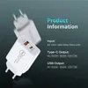 18W 20W 3A PD Type-C QC3.0 USB Szybka ładowarka Telefon US UK EU AU Adapter Zasady ścienne Ładowarki do iPhone 12 Pro Samsung OnePlus HTC Xiaomi AFC FCP