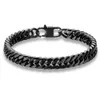 Alta qualidade nova pulseira preta lassa aço men039s personalidade charme pulseira de fecho quadrado 7208247341