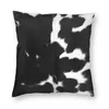 Black And White Cowhide Cow Skin Pattern Farmhouse Square Pillow Case Polyester Decorative Customized Cushion Covers Cushion/Decorative