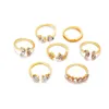 7-acèdes en diamant Butterfly Flower Ring Set01234567899387772