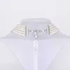 HOWAWAY 2020 new Hepburn theme party round imitation pearl collar necklace multi-strand collar 20s necklace accessories X0707