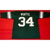 Mitch Custom Football Jersey Men Youth Women Vintage Lorenzo White Custom College Style Thrackback 3/4 Rękaw RZIEK RZĘDZIA SZKOŁY SZKOŁY S-6XL lub dowolna nazwa i koszulki numeryczne