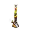 Hookah 11.8'' height Printing Silicone Bong water Pipe Printed colorful Beaker Design smoking pipes