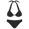 Sexy Bikinis Halter Maillots De Bain Femmes Bikini Ensemble Deux Pièces Push Up Triangle Maillot De Bain Noir Retour Cravate Fermeture D'été S ~ XL 210625