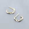 Stud mloveaccc geometriska örhängen 925 Sterling Silver Classic Simple Twisted Line For For Women Earring smycken
