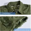 Gilets Slim Fit Cowboy Mâle Veste Gilet Ripped Denim Hommes Sans Manches Casual Gilet Hommes Jean Manteau Vert 210923