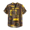 Men039s Casual Shirts 2021 Mens Fashion Ethnic Short Sleeve Printing Hawaiian Shirt Blouse Tshirt Button Up Graphic Retro Slim4663184