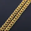 Iced Out Miami Cuban Link Chain Silver Mens Mens Gold Cains Netcleace Bracelet Mashion Hip Hop Jewelry 9mm