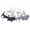 Cute Cartoon Cat Pendant Key Rings Kitten Cat Key Chain Shake Head Car Bag Keychains Creative Jewelry Gift Fashion G1019