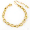 Bracciale Argento Moda Oro 18k Micro Pave Curb Cubano Graffetta Spilla da balia Catena a maglie Braccialetti a corda incrociata regolabili per ciondoli da donna