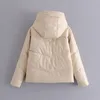 Zima faux skórzana kurtka damska bubble płaszcz z kapturem stroje grubsze ciepłe wyściełane ubrania 210421