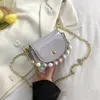 Pelle per bambini Pures Cute Little Girl Fashion Color Beaded Chain Messenger Bag Baby Small Coin Pouch Tote Kid Borse e borsette