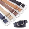 Gordels van hoge kwaliteit 2,8 cm brede lederen taille riem riem zwart bruin vrouwen vierkante metaalgespelen dames vrouwelijk voor jeans 105 cm