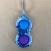 Brinquedo Fidget Chaveiro Chaveiro Keychain Finger Brinquedos Empurrar Bubble Board Jogo Sensory Simples Dimple Stress Relisor Colorido Impressão H31Puxd