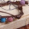 Corde tressée à la main, perles en pierre de lave, Bracelet d'amitié, diffuseur d'huile essentielle réglable, bijoux cadeau pour femmes
