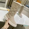 designer Top quality Ladies boots Classics Winter Snow boots Real Fur Slides Leather Waterproof Warm Knee High Boot Fashion booties 25021
