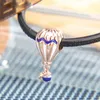 100% 925 Sterling Silver Enamel Hot Air Balloon Pendant Charm Bead Fits European Pandora Jewelry Charm Bracelets