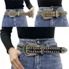 أحزمة عالية الجودة Western Bling Rhinestons Belt Cowgirl Cowboy Studded Suckury Strap Cinto de Strass Ceinture Femme