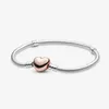 925 Sterling Silver Broads Bracelet de chaîne de serpents de cœur pour Pandora Perled Bijoux Mode Designer