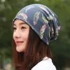 Beanie/Totenkopfkappen Mützen Kopftuch Frauen Frühling Herbst Blume Bambus Hüte Blatt Hip Hop Schal Für GirlM3-E