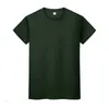 New Round Neck Color Sólido T-shirt Verão de Algodão de Algodão Camisa de mangas curtas Mens de mangas curtas e mulheres Meia-manga 1T0