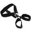 NXY SM Bondage Preto Nylon Nylon Mão Pescoço Coleira Handcuff Pulso Punhos Alta Contenção Algemas Bloqueio Sexo Brinquedos Para Casal Cosplay Products 1223