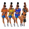 Nya kvinnliga träningsdräkter Summer Jogger Suits Fitness Running Two Piece Set Sleeveless Tank Top Crop Tops+Biker Shorts Plus Size 2xl Outfits Casual Black Sportswear 4717