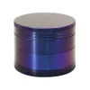 New 63MM Metal Smoking Glitter Pink Blue Grinders 4 layers with Sharp CNC Teeth Tobacco Herb Grinder Cruhser Whole1254722