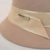 Cappello da pescatore di lana alla moda Donna Cintura a nastro stile francese Berretto a tesa avara Cappelli da pescatore da donna autunno inverno