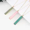 newNatural Crystal Stone Pendant Necklace Fashion French Baguette 10 Color Gemstone Necklaces Jewelry Party Gift With Chain EWA4736