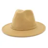 Sombreros Fedora de Jazz de fieltro de lana sintética con retales de color burdeos con banda de fieltro para hombres y mujeres sombrero de fiesta con visera plana Panamá Trilby