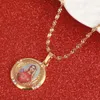 Gold Virgin Mary Necklace Women Religious Prayer Necklaces Pendants Jewelry With Rhinestone