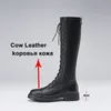 Натуральная кожа медных каблуках высокие сапоги женские ZIP платформа блокировки длинные кружевные женские туфли бежевые черные 210517