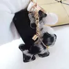 2020 Leopard PU Leather Dog Tassel Key Chain on Bag Trinket Fashion Gold Charm Car Keychain Jewelry Women Bag Accessories Gift