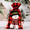 Decorazioni natalizie Anno 2022 Sacco di Babbo Natale Reticolo rosso Sacchetti regalo con coulisse Decorazione per ornamenti domestici Regali Noel Navidad 2021