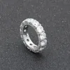 Mens Hip Hop Iced Out Stones Ring Jewelry Fashion 18k Gold Plated Simulation Diamond Rings