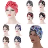 Blumendruck Damen Turban Motorhaube Top Knoten Inner Hijab Caps afrikanischer Twist Headwrap Frauen Kopfwickel Indien Hut Hijabs Cap 2021