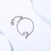 S925 Sterling Silver Zircon Ring Adjustable Allmatch Chain Ring Design Is Small and Simple2455849