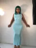 Femmes D'été Longues Maxi Robes Vintage Neon Vert Dos Nu Serré Sexy Discothèque Partie Moulante Vestidos Largos Mujer Robe 210517