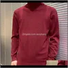 Maglioni Abbigliamento Abbigliamento Drop Delivery 2021 Moda puro colore lavorato a maglia casual da uomo doppio collo slim fit pullover autunno caldo dolcevita felpa