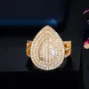 カラフルなダイヤモンドリングサイズ6-9高級ジュエリーデザイナーブルーグリーンイエローAAAキュービックジルコニア銅ゴールドシルバースクエアCZリングENG293C