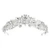 Handmade Crystal Wedding Hair Accessories Rhinestone Tiara Bridal Headband Crowns Headpiece Clear Pearls For Evening Party307o