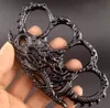 Poids à environ 140g en laiton métal Knuckle Duster Quatre doigt Tool d'autodéfense Fitness Fitness Sécurité de Sécurité de plein air Pocket EDC Tools Train de protection