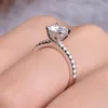100% 925 sterling zilveren ring high-end vier-prong voorstel huwelijk engagement trouwdag cadeau 1 ct diamant ringen voor vrouwen J-368