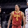 Baskettröjor NCAA USC Trojans baskettröja Evan Mobley Boogie Ellis Chevez Goodwin Isaiah Mobley Drew Peterson Boubacar Coulibaly Max Agbonkpolo 32