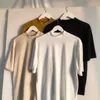 IEFB / Mäns Slitage 2021 Sommar Mode Solid Färg Turtleneck Kortärmad Tee för män och kvinnor Koreanska stil Casual Toppar 9Y969 Y0322