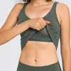 L-155 Frauen Sport Tank Yoga Outfits Sexy V-ausschnitt Schönheit Zurück Fitness Weste Dame Unterwäsche Mode Training Tragen Runing Tops mit abnehmbaren Tassen